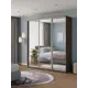 Шкаф-купе Клевер Атина с 3 дверями 240x210х50 см 9 полок ЛДСП цвет шамони темный зеркальный