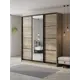 Шкаф-купе Клевер Атина с 3 дверями и зеркалом 240x210х45 см 9 полок ЛДСП цвет дуб крафт серый