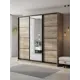 Шкаф-купе Клевер Атина с 3 дверями и зеркалом 240x250х45 см 9 полок ЛДСП цвет дуб крафт серый