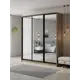 Шкаф-купе Клевер Атина с 3 дверями 240x220х45 см 9 полок ЛДСП цвет дуб крафт серый зеркальный