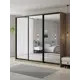 Шкаф-купе Клевер Атина с 3 дверями 240x260х45 см 9 полок ЛДСП цвет дуб крафт серый зеркальный