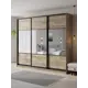 Шкаф-купе Клевер Атина с 3 дверями 240x270х45 см 9 полок ЛДСП цвет дуб крафт серый комбинированный