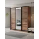 Шкаф-купе Клевер Атина с 3 дверями и зеркалом 240x220х45 см 9 полок ЛДСП цвет дуб крафт табак
