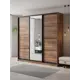 Шкаф-купе Клевер Атина с 3 дверями и зеркалом 240x250х45 см 9 полок ЛДСП цвет дуб крафт табак