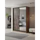 Шкаф-купе Клевер Атина с 2 дверями и зеркалом 240x140х65 см 6 полок ЛДСП цвет дуб крафт табак/бетон темный