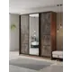 Шкаф-купе Клевер Атина с 3 дверями и зеркалом 240x220х45 см 9 полок ЛДСП цвет дуб крафт табак/бетон темный