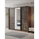 Шкаф-купе Клевер Атина с 3 дверями и зеркалом 240x250х50 см 9 полок ЛДСП цвет дуб крафт табак/бетон темный