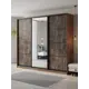 Шкаф-купе Клевер Атина с 3 дверями и зеркалом 240x260х45 см 9 полок ЛДСП цвет дуб крафт табак/бетон темный