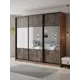Шкаф-купе Клевер Атина с 3 дверями 240x260х45 см 9 полок ЛДСП цвет дуб крафт табак комбинированный/бетон темный