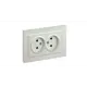 Розетка двойная встраиваемая Iek Brite BR-R23-10-K36-F со шторками цвет жемчуг