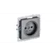 Розетка встраиваемая Iek Brite BR-R13-10-K46 со шторками цвет сталь