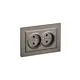 Розетка двойная встраиваемая Iek Brite BR-R23-10-K45-F со шторками цвет бронза