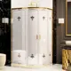 Душевой уголок Ambassador Royal 449188 многоугольный 120x80см золотистый профиль эффект стекла тонированный