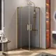Душевой уголок Cezares Slider 623017 квадратный 80x80см золотистый профиль эффект стекла тонированный
