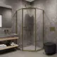 Душевой уголок Timo TTSS-100/17C-8R 100x100 см, профиль матовое золото, стекло прозрачное