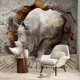 Фотообои флизелиновые Dekor vinil 300x260 см Носорог с эффектом 3D