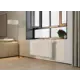 Горизонтальный трубчатый радиатор Nova Siluet NS-T3 570 16 BV R9010M 570х740 мм 16 секций нижнее подключение с вентилем стальной белый цвет