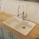 Мойка для кухни врезная Delinia 73.5x47.4 см глубина чаши 18 см кварц цвет белый