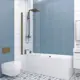 Шторка на ванну Gutewetter GWMPKB020P601N 80x141 см цвет фурнитуры бронзовый, стекло бесцветное закаленное 6 мм