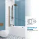 Шторка на ванну Gutewetter GWMPKB020P601N 80x148 см цвет фурнитуры бронзовый, стекло бесцветное закаленное 6 мм