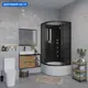 Душевая кабина Niagara 65081434BKG высокий поддон 90x90см