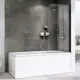 Ширма на ванну Abber Ewiges Wasser AG52100B 100x140 профиль черный, стекло прозрачное