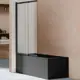 Ширма на ванну Vincea VSB VSB-1E100CLB 100х145 профиль черный, стекло прозрачное