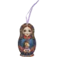 Елочная игрушка Домашняя кухня «Матрешка с лошадкой», 8.8x4.8 см, дерево, цвет синий