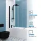 Шторка на ванну Gutewetter GWMPKB020P601N 75x148 см цвет фурнитуры черный матовый, стекло безцветное заколенное 6 мм