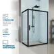 Душевой уголок Gutewetter GWMPKB019R 110x105x200 см цвет фурнитуры черный матовый, стекло безцветное заколенное 6 мм