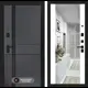 Входная дверь Labirintdoors Эволаб правый 205x96см цвет velluto oskuro/белый софт с зеркалом ФЛЗ-1
