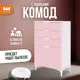 Комод Mebelson Зефир 3 ящика 60.2х35.5х96.2 см ЛДСП цвет белое дерево/пудра розовая эмаль