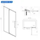 Душевая дверь Rgw 399557 90см эффект стекла прозрачный распашной