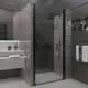 Душевая дверь Veconi VN43B-70-01-C5 70см эффект стекла прозрачный распашной профиль черный