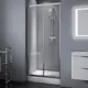 Душевая дверь Belbagno DUE-BF-1-110-C-Cr 111см эффект стекла прозрачный раздвижной