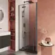 Душевая дверь Cezares LINER-B-12-90-C-NERO-L 90см эффект стекла прозрачный распашной