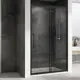 Душевая дверь Abber AG30130BH 130см эффект стекла прозрачный раздвижной профиль черный
