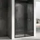 Душевая дверь Abber AG30150B5 150см эффект стекла прозрачный раздвижной профиль черный