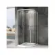Душевой уголок Abber Schwarzer Diamant AG01080 1/4 круга 80х80см серебристый блеск профиль эффект стекла прозрачный