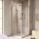 Душевой уголок Cezares Relax RELAX-304-A-2-80-C-BORO квадратный 80х80см золотистый профиль эффект стекла прозрачный