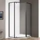 Душевой уголок Cezares Eco ECO-O-P-1-90-P-NERO пятиугольный 89x89см черный профиль эффект стекла матовый