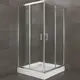 Душевой уголок Belbagno Uno UNO-195-A-2-100-C-Cr квадратный 100x100см серебристый блеск профиль эффект стекла прозрачный