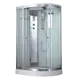 Душевая кабина Timo Comfort T-8802L Fabric Glass 120x85x220 с турецкой баней хамам и стульчиком низкий поддон 1/4 круга