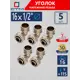 Угол комбинированный 90° СТМ 1/2"x16 мм НР латунь 5 шт CLM01612K05