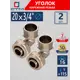 Угол комбинированный 90° СТМ 3/4"x20 мм НР латунь 2 шт CLM02034K02