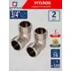 Угол 90° СТМ CRLM0034 3/4"x3/4" НР латунь 2 шт