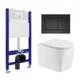 Комплект инсталляции 3 в 1 Enio Tecnico EN8050050 с унитазом WeltWasser Nesenbach GL-WT и кнопка черная матовая Quadro