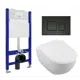 Комплект инсталляции 3 в 1 Enio Tecnico EN8050050 с унитазом Villeroy Subway 2.0 5614R201 и кнопка черная матовая Cubo