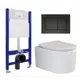 Комплект инсталляции 3 в 1 Enio Tecnico EN8050050 с унитазом Ceramica Nova Moments CN3003 и кнопка черная матовая Quadro