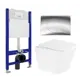 Комплект инсталляции 3 в 1 Enio Tecnico 50 с унитазом BelBagno Due BB3103CHR/SC и кнопка хром Geometria